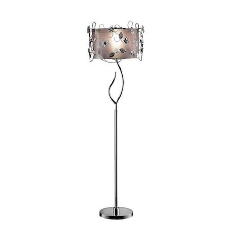 Yhior 62 in. Silver Crystal Floor Lamp YH837437